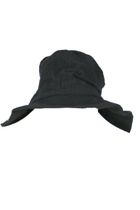 Masnada Men Hat Black crinkled fabric hat view 3 Masnada Men Hat Black crinkled fabric hat view 3